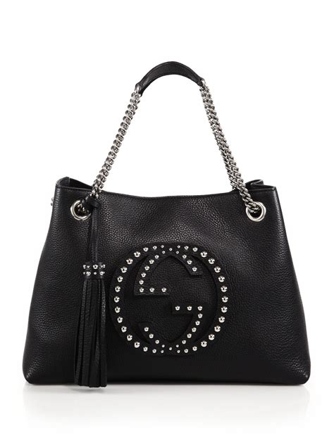 gucci cali leather studded|gucci leather tote bag.